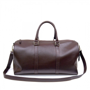 Tarquinio-handmade italian leather duffle bag in dark brown color-sku 1140