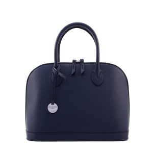 italian leather handbag for women in navy blue color