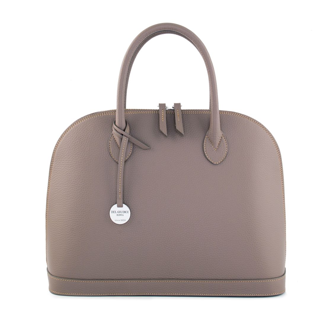 Sofia 35 - Leather handbag for women in taupe color - Sku 1729