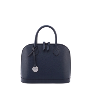 Italian zip around leather handbag navy blue - Sofia 26-Sku 1875