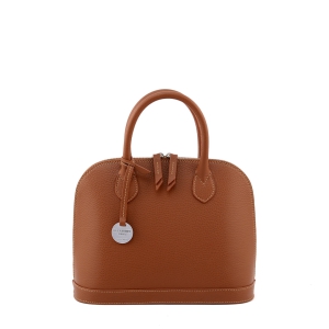 Italian zip around leather handbag tan - Sofia 26-Sku 1875
