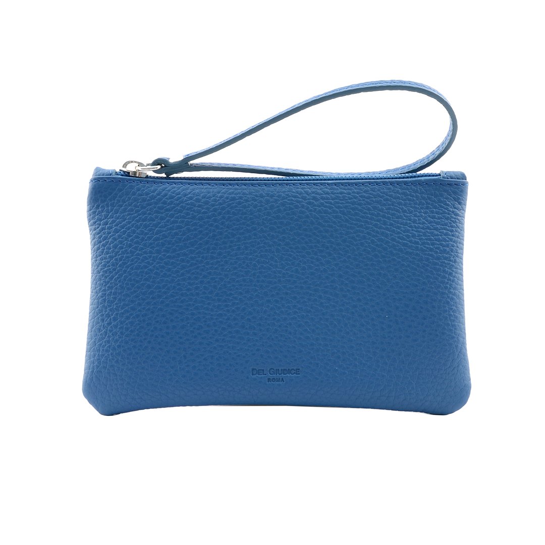 Womens wristlet purse in turquoise blue leather - Sku 2728