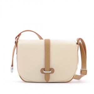 Bea-italian leather crossbody bag in cream color with beige trims-2827