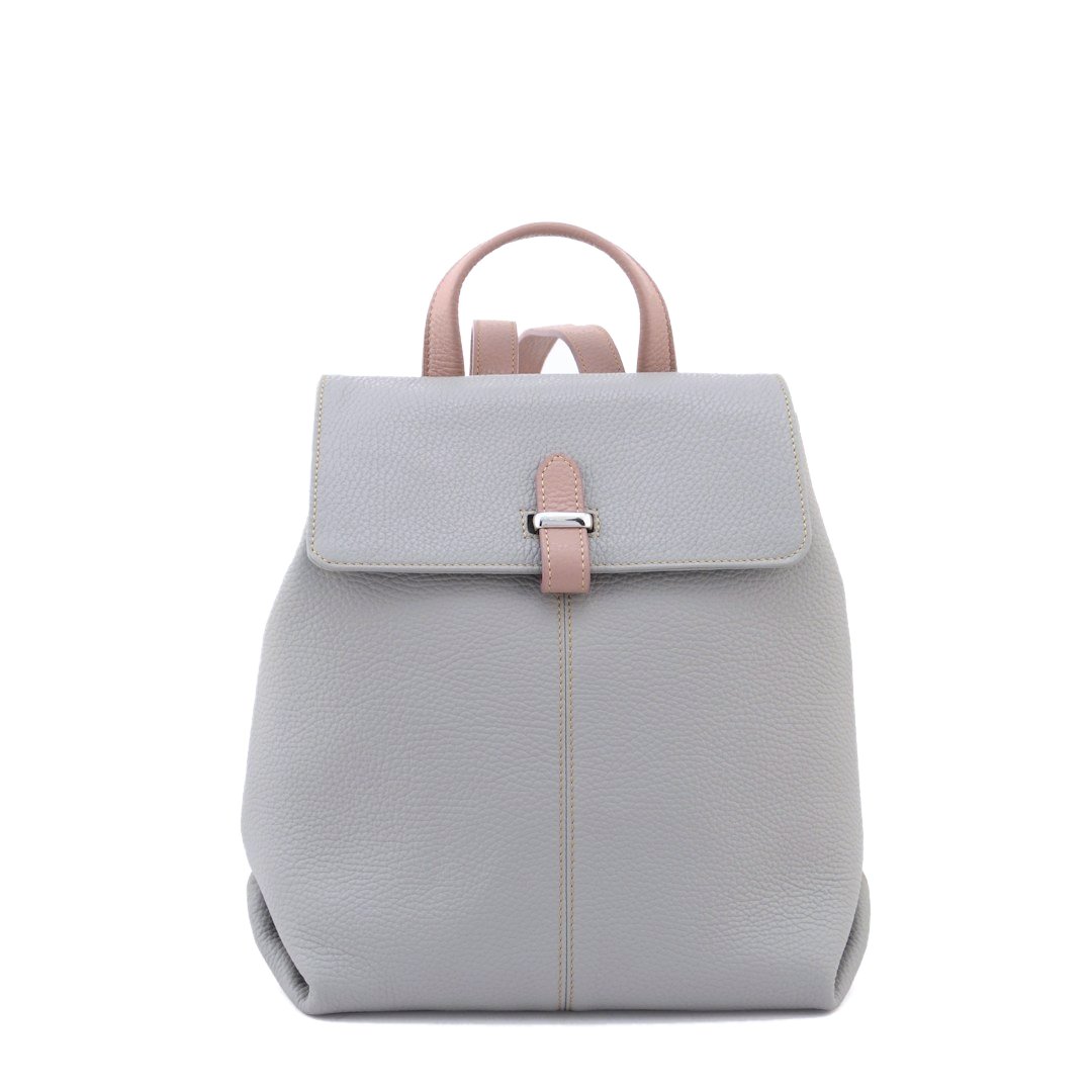 Ester - italian leather backpack in light grey color with