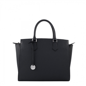 Fosca 32-Italian leather satchel bag for women in black color-Sku 2873