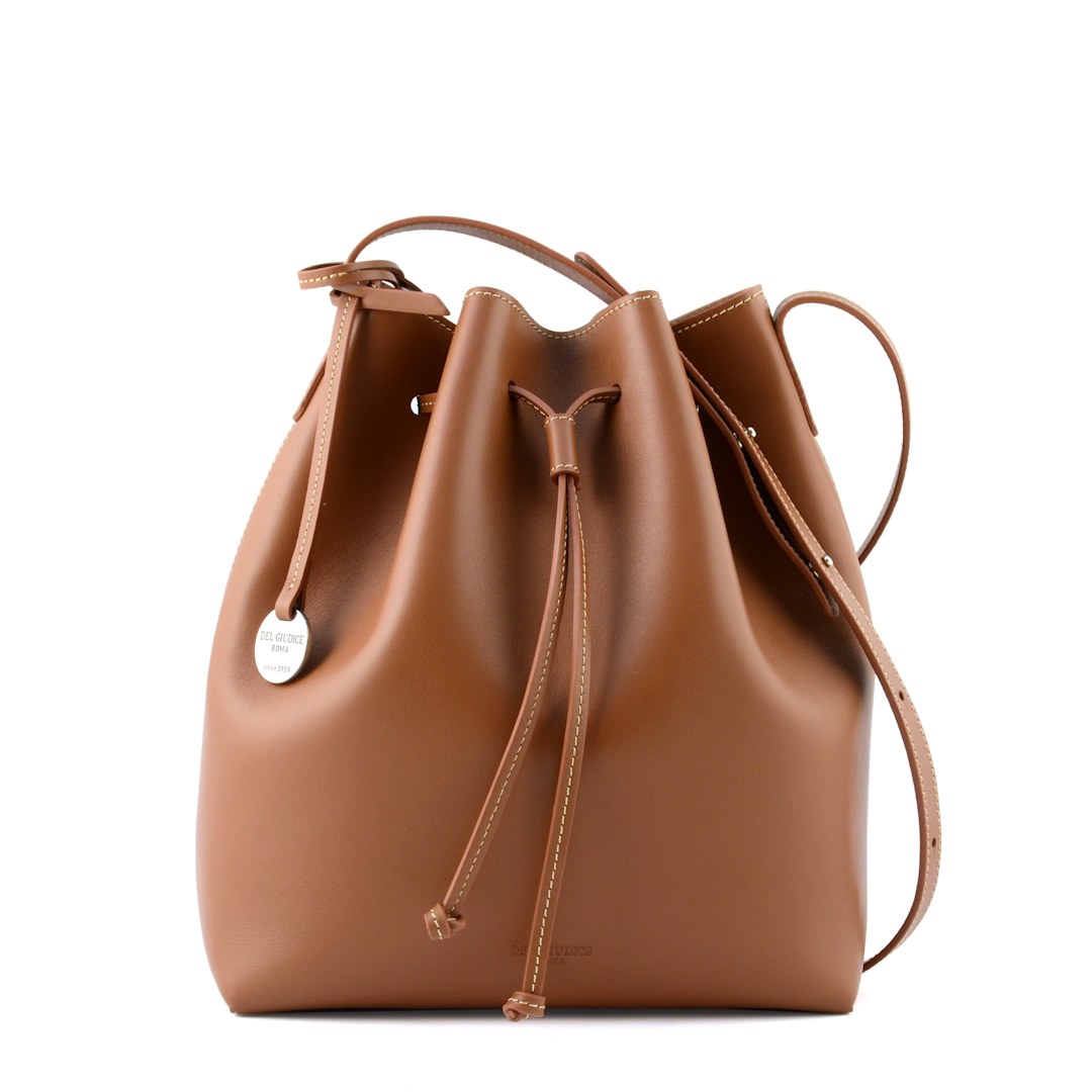 Tara-tan brown italian leather bucket bag-sku 2913