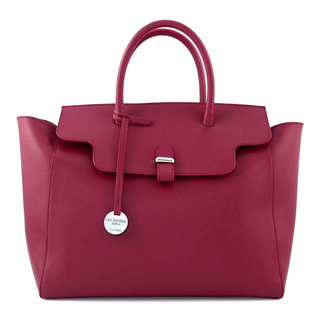 Alexis 32-Italian leather satchel handbag in cerise color-Sku 2923