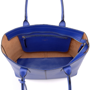 Rebecca - leather tote bag in royal blue color - alternative view 4