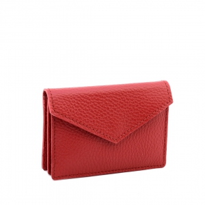 Ametista - Italian designer leather card case in cherry red color - Sku 2956
