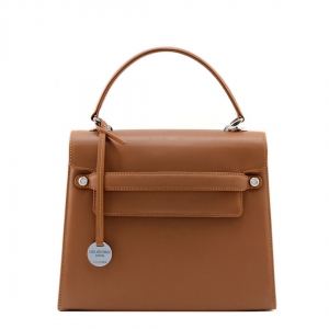 italian leather handbag in tan color-Amelia L-sku 2957