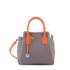 borsa a mano con tracolla in pelle artigianale colore tortora - Antea 26