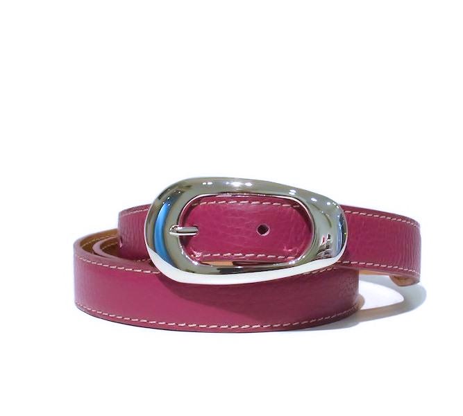 Mesia 30-italian leather belt for women in magenta color