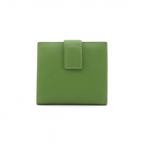 Small women's wallet in caterpillar green leather - Sku P255