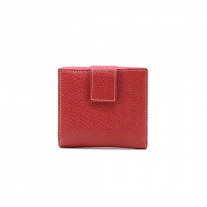 Mini wallet for women in cherry red Italian leather - Twofiftyfive