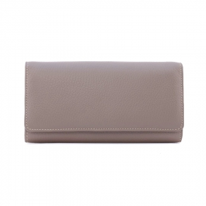 women’s continental wallet in Italian leather - taupe color