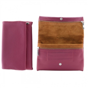 magenta soft leather wallet for women Suave L