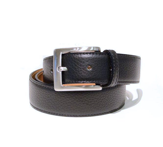 Satrico 35-handmade leather belt for men in black color