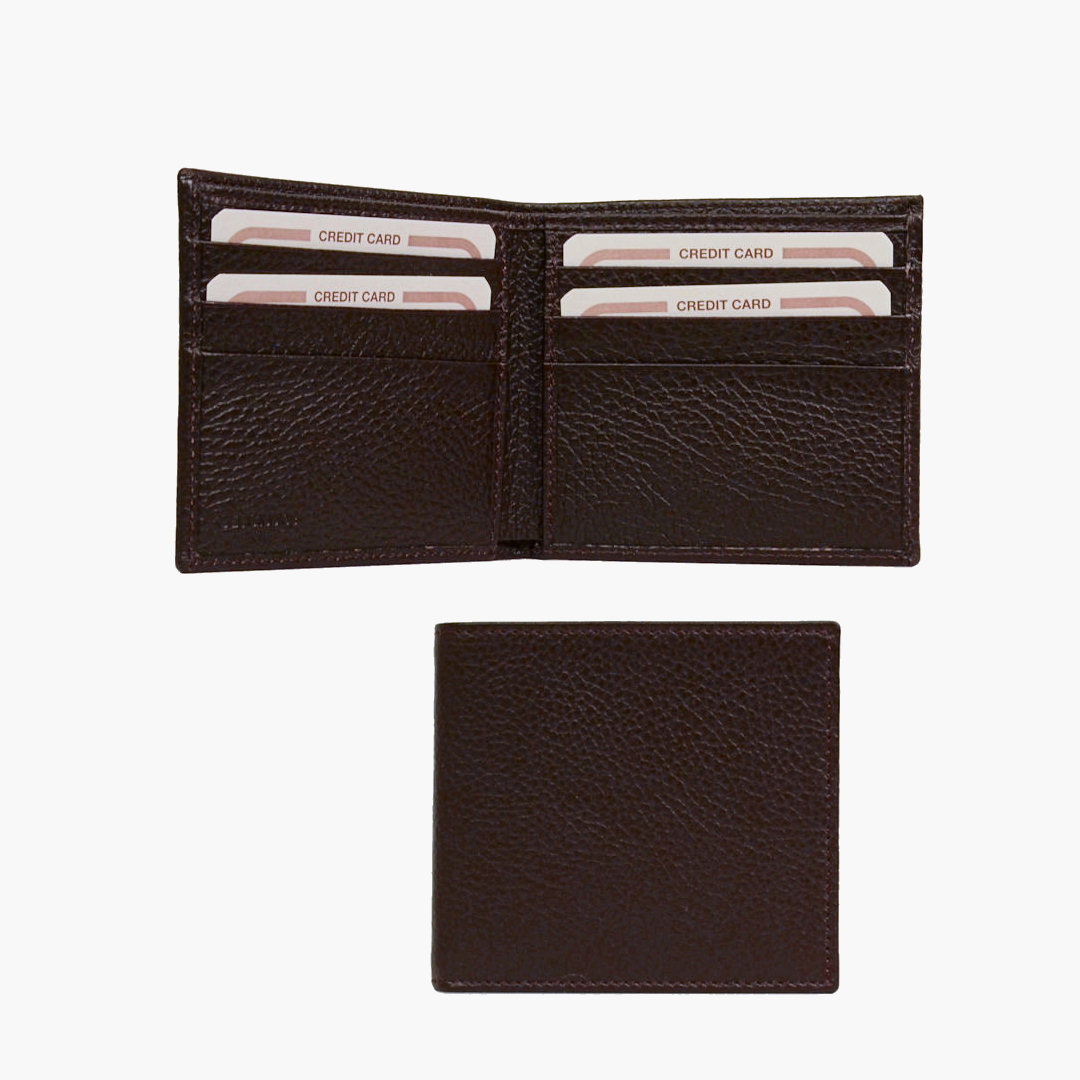 Small mens leather wallet dark brown -Sku P103