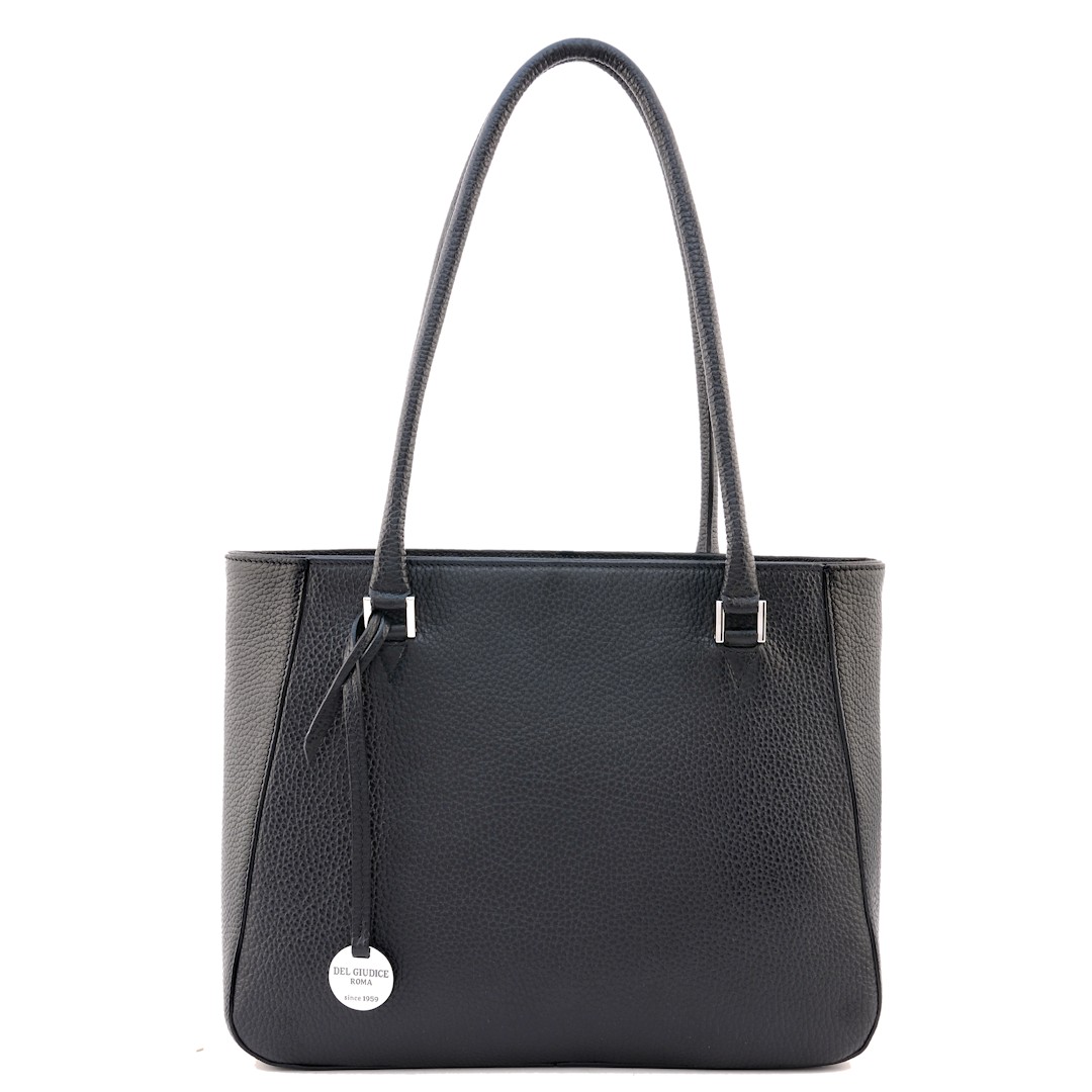 Silvia - italian leather shoulder bag in black color