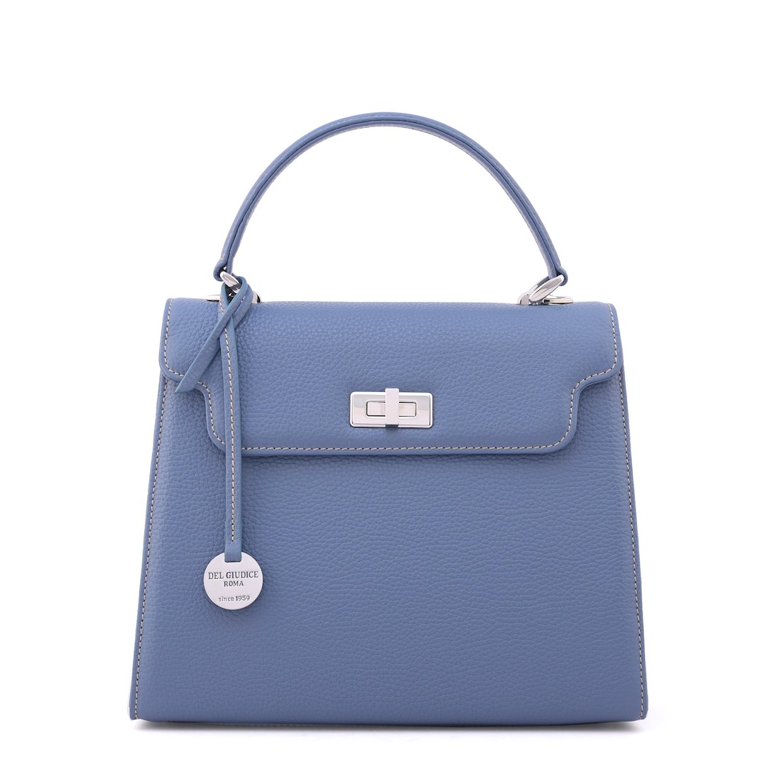Anna 26 - italian leather handbag in fairy blue color
