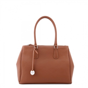 Patrizia 33-italian leather tote bag for women in tan color-sku 2790