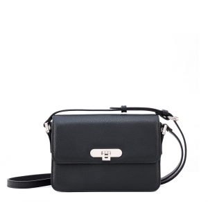 Betty - italian leather shoulder bag in black color