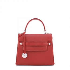Amelia S-Italian leather handbag in cherry color-Sku 2954