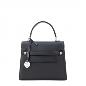 Amelia S-italian smooth leather handbag in black color-sku 2954