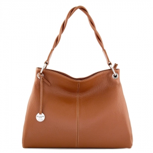 Large italian leather hobo bag tan - Vittoria - Sku 2808