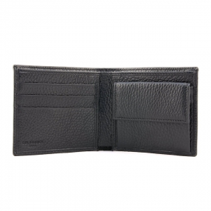 Small mens leather wallet with coin pocket - Interior view-Sku P104