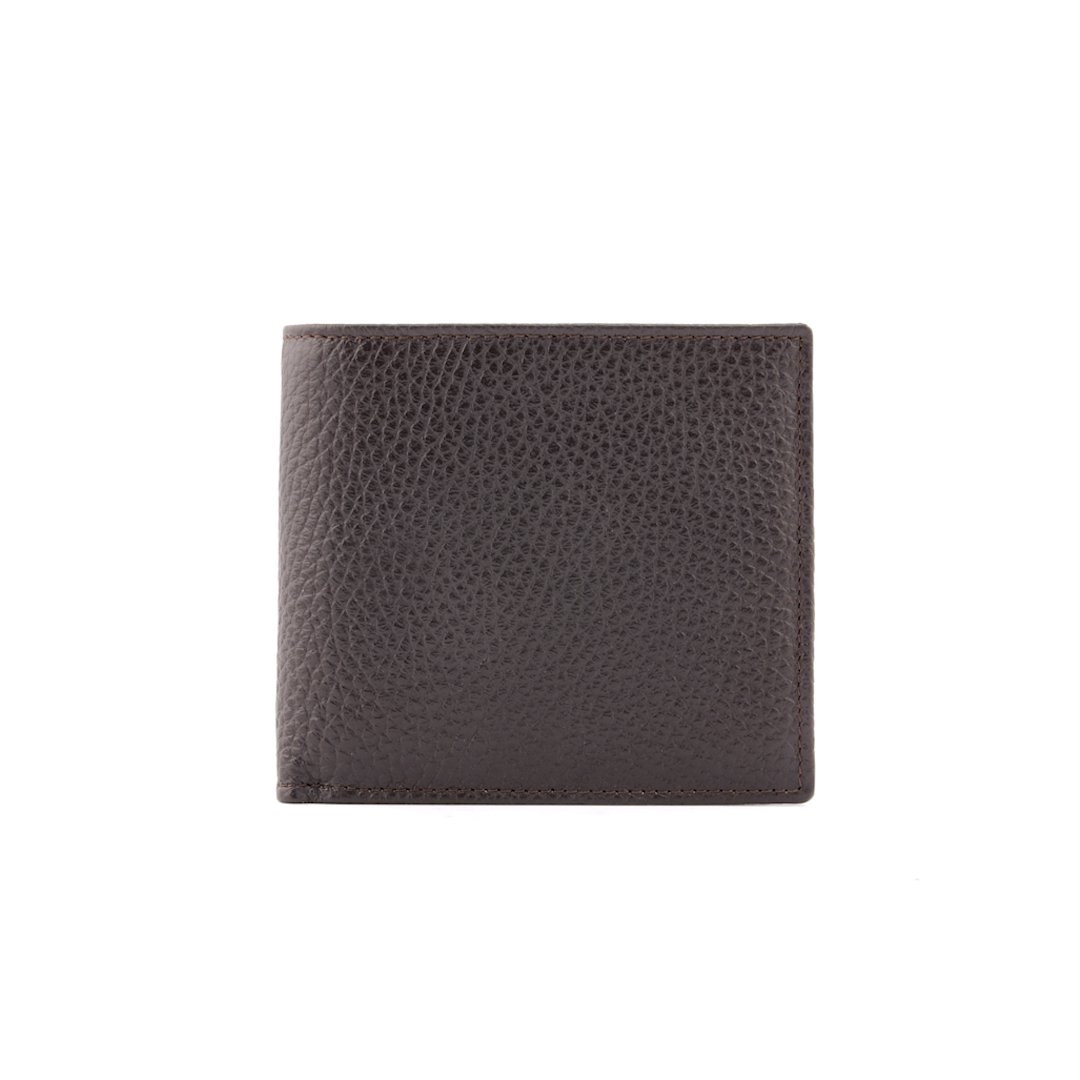 Men's Wallet with Coin Pocket Small Pebbled Leather Bifold - Main Image