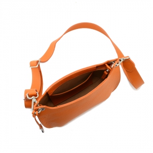 leather crossbody bag in orange color - sku 2968 Michela - interior view