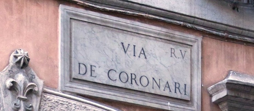 A historic street in Rome: Via dei Coronari