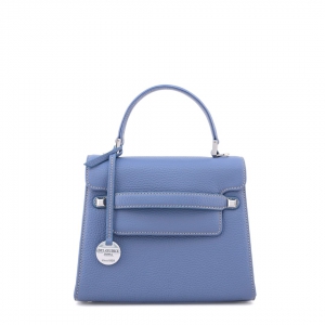 Amelia S-Italian leather handbag in fairy blue color-Sku 2954