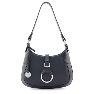 Small italian leather shoulder bag in black color - Flavia-SKU 2260
