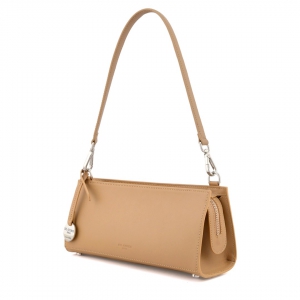 Side view 2 - Small italian leather shoulder bag in camel color - Alice-Sku 2971