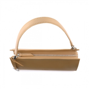 Top view - Small italian leather shoulder bag in camel color - Alice-Sku 2971