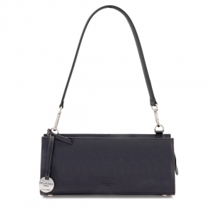 Small italian leather shoulder bag in black color - Alice-Sku 2971