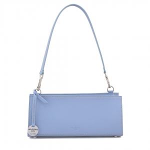 Small italian leather shoulder bag in blue sky color - Alice-Sku 2971