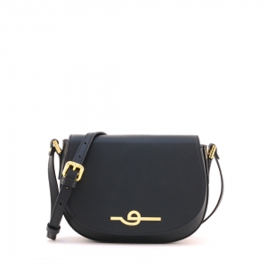 Small italian leather crossbody bag in black color - Unica-Sku 2974