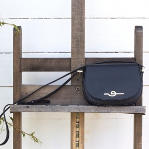 Alternative view - Small italian leather crossbody bag in black color - Unica-Sku 2974