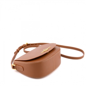 Bottom view - Small italian leather crossbody bag in tan color - Unica-Sku 2974