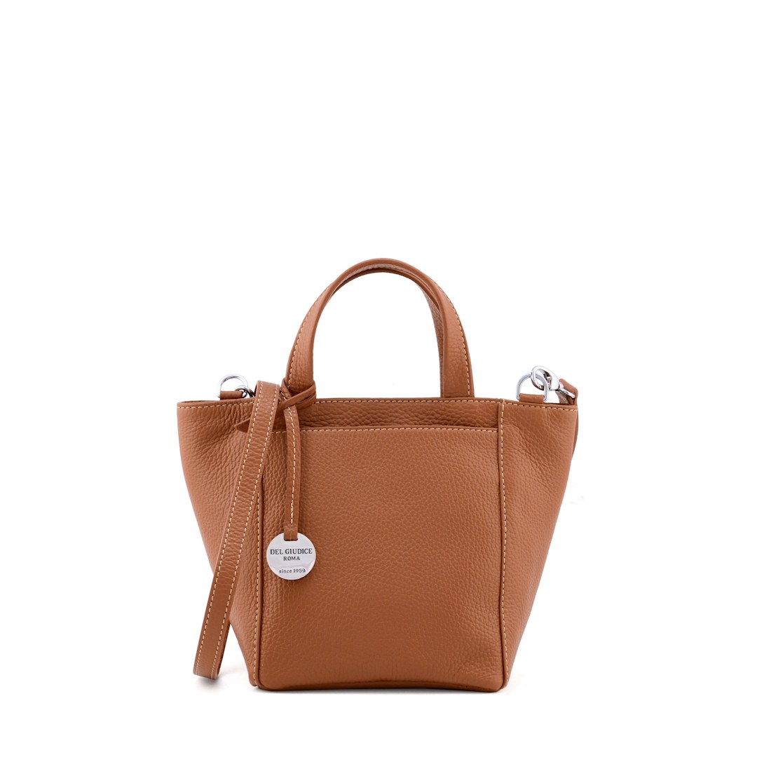 Simona XS - Italian leather crossbody bag in tan color - Sku 2850