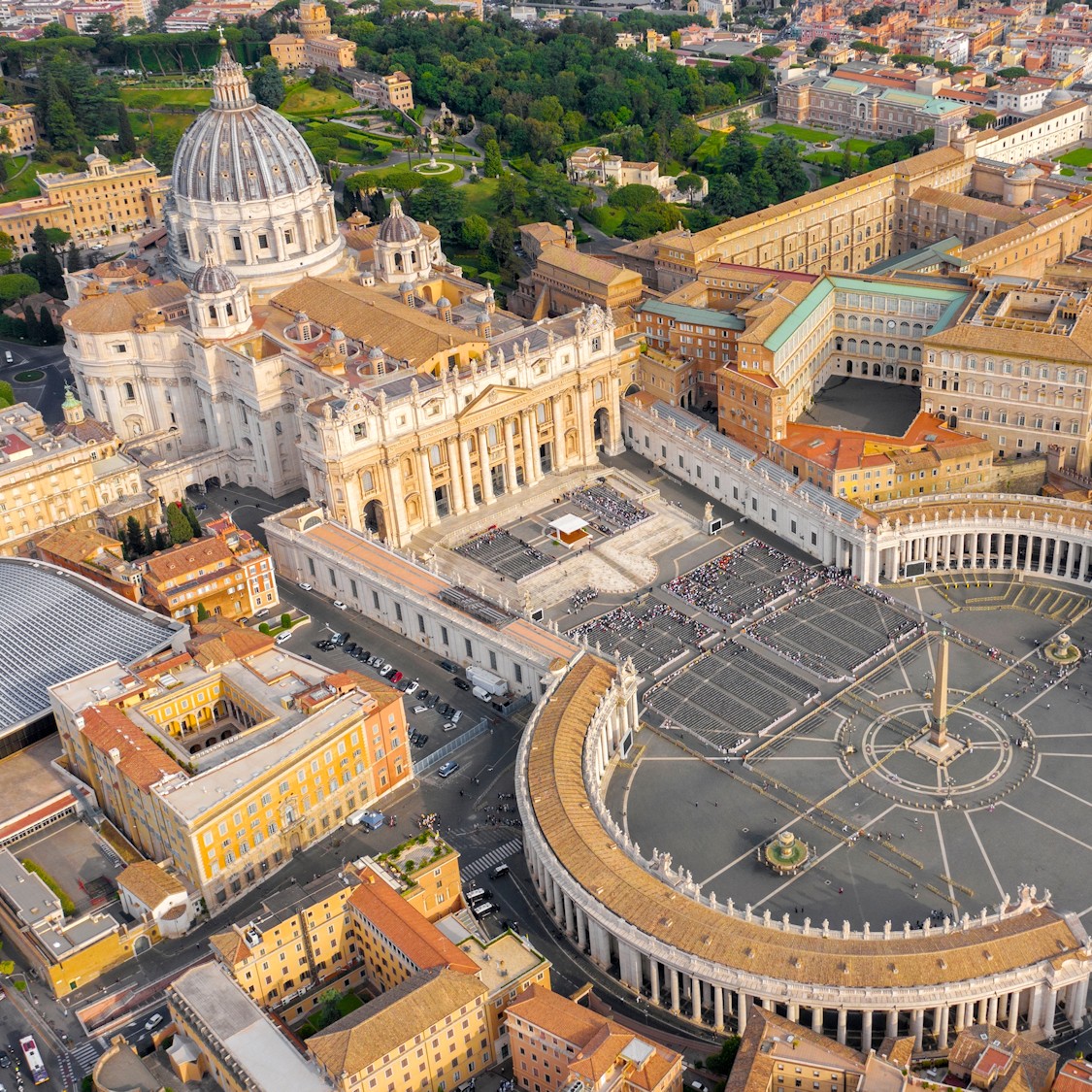 St Peter's Basilica and Vatican City Rome aerial view