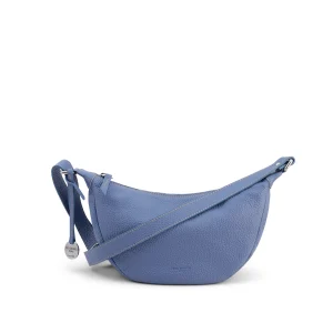 Mini italian leather crossbody bag, blue