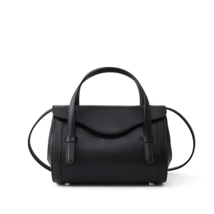 Mini Italian Leather Hand Bag in smooth black color - Camilla - SKU 2979