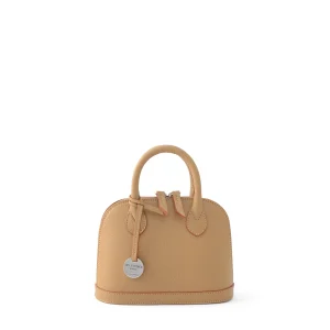 Mini italian leather handbag, camel