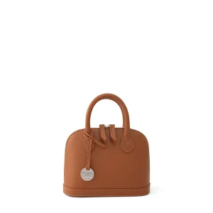 Mini italian leather handbag, brown