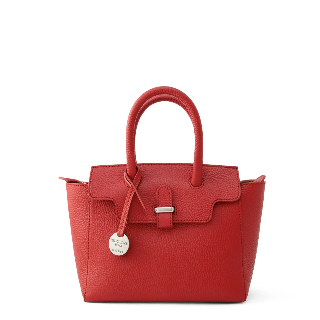 Italian Leather Handbag with straps Alexis 22 in cherry color - SKU 2962