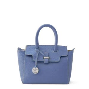 Italian leather handbag, blue